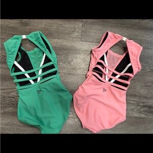 Oh La La leotard Set - Green and Pink